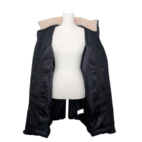 Lauren Ralph Lauren Dark Navy Long Puffer Coat Faux Fur Hood Women’s Medium NWT - Picture 6 of 10